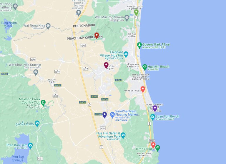 Die besten Gegenden in Hua Hin Thailand (zum Leben und Investierten)